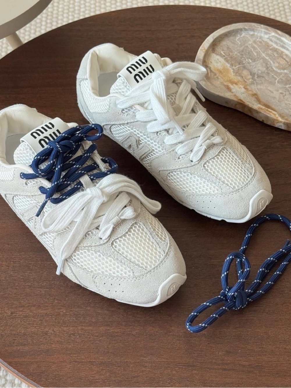 New Balance X Miu Miu 530 SL suede and mesh sneakers - Picture 4 of 8